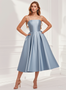 Shop 2025 ANNAKOO Spaghetti Straps Light Blue A Line Satin Prom Dress Under 95