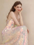 Shop 2025 ANNAKOO Pink Sequin A Line Sequin V Neck Prom Dress Under 189