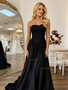 Shop 2025 ANNAKOO Black Tulle A Line Strapless Prom Dress With Slit Under 149