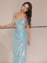 Shop 2025 ANNAKOO Off The Shoulder Light Blue Trumpet Mermaid Sequin Prom Dress Under 139