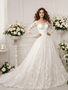 Shop 2025 ANNAKOO Sheer Jewel Lace Long Sleeve A Line Wedding Dress Under 269