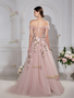 Shop 2025 Annakoo Off The Shoulder A Line Pink Tulle Flower Prom Dress Under 298