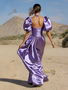 Shop 2025 ANNAKOO Lavender A Line Sweetheart Satin Puffy Prom Dress With Slit Under 179
