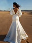 Shop 2025 ANNAKOO Trumpet Mermaid Long Sleeve Satin Crystal Wedding Dress Under 289