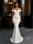 Shop 2025 ANNAKOO Off The Shoulder Satin Ruch Trumpet Mermaid Wedding Dress Under 179