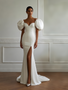 Shop 2025 ANNAKOO Puffy Sleeve Sweetheart Trumpet Mermaid Wedding Dress With Slit Under 198