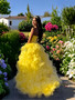 Shop 2025 ANNAKOO Yellow Tulle Sweetheart Ball Gown Beading Prom Dress Under 489