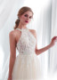 Sexy Tulle Halter See-through Bodice A-line Wedding Dress 