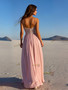 Shop 2025 ANNAKOO Pink V Neck Chiffon Beading A Line Prom Dress With Slit Under 158