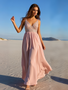 Shop 2025 ANNAKOO Pink V Neck Chiffon Beading A Line Prom Dress With Slit Under 158