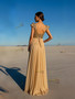Shop 2025 ANNAKOO Gold Sequin V Neck Cap Sleeve Chiffon Prom Dress Under 178