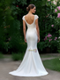 Shop 2025 ANNAKOO Cap Sleeve Trumpet Mermaid Appliques Satin Wedding Dress Under 259