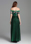Ready To Ship Lace Off-the-shoulder Green  Formal Dress With Embroidery