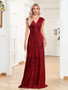 Shop 2025 ANNAKOO Sequin V Neck Champagne Sheath Column Prom Dress Under 99