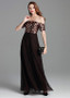 Ready To Ship  Tulle Off-the-shoulder Brown Prom Dress With Sequins