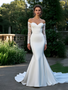 Shop 2025 ANNAKOO Lace Long Sleeve Trumpet Mermaid Satin Wedding Dress Under 199