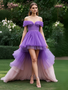 Shop 2025 ANNAKOO Off The Shoulder Ombre Tulle Pleats High Low Prom Dress Under 289