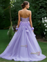 Shop 2025 ANNAKOO Purple Tulle Appliques Flower A Line Prom Dress With Slit Under 289