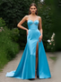 Shop 2025 ANNAKOO Sky Blue Spaghetti Straps Beading A Line Prom Dress With Slit Under 159