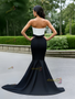 Shop 2025 ANNAKOO Black & White Flower Trumpet Mermaid Prom Dress Under 179