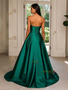 Shop 2025 ANNAKOO Green Sweetheart Beading Satin A Line Prom Dress With Slit Under 159