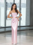 Shop 2025 ANNAKOO Pink Satin A Line Flower Sheer Prom Dress Under 138