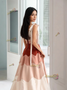 Shop 2025 ANNAKOO Tie Straps Pink Satin A Line Prom Dress Under 156