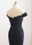  Black Off-the-shoulder Chiffon Mermaid Mother Of The Bride Dress