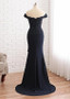  Black Off-the-shoulder Chiffon Mermaid Mother Of The Bride Dress