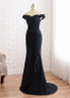  Black Off-the-shoulder Chiffon Mermaid Mother Of The Bride Dress