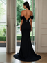 Off The Shoulder Beading Spandex Prom Dress