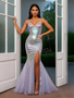 Shop 2025 ANNAKOO Sequin Deep V Neck Trumpet Mermaid Prom Dress With Slit Under 168