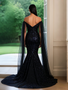 Shop 2025 ANNAKOO  Black Off The Shoulder Trumpet Mermaid Sequin Prom Dress Under 178