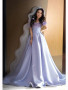 Shop 2025 ANNAKOO Lilac Purple Off The Shoulder Satin Flower Prom Dress Under 198