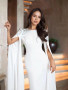 Shop 2025 ANNAKOO White Scoop A Line Beading Long Sleeve Prom Dress Under 229