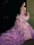 Shop 2025 ANNAKOO Pink Trumpet Mermaid Tulle Beading Prom Dress With Cape Under 298