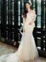 Shop 2025 ANNAKOO Off The Shoulder Sequin Trumpet Mermaid Bow Wedding Dress Under 189