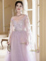 Shop 2025 ANNAKOO Long Sleeves Purple Tulle A Line Beading Prom Dress Under 198 