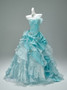 Shop 2025 ANNAKOO Blue Flowers Tulle A Line Beading Layers Prom Dress Under 399