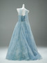 Shop 2025 ANNAKOO Blue Print Tulle Beading A Line Prom Dress Under 389