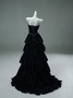 Shop 2025 ANNAKOO Black Velvet A Line Layer Beading Belt Prom Dress Under 298