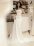 Shop 2025 ANNAKOO Sheer Satin Ruched Trumpet Mermaid Lace Appliques Wedding Dress Under 198