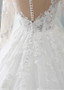 Appliques Tulle & Lace Scoop Ball Gown 3D Flowers Wedding Dress  