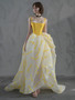 Shop 2025 ANNAKOO Yellow A Line High Low Print Prom Dress Under 198