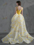 Shop 2025 ANNAKOO Yellow A Line High Low Print Prom Dress Under 198