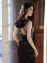 Shop 2025 ANNAKOO Black Beading Trumpet Mermaid Backless Bow Prom Dress Under 169