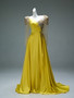 Shop 2025 ANNAKOO Long Sleeve Scoop Yellow Beading Backless Prom Dress Under 499