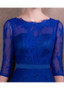 Blue Jumpsuit Acetate Satin Lace Jewel Evening Dress