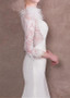  White Spandex Bateau Long Sleeve Mermaid Evening Prom Dress