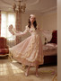 Shop 2025 ANNAKOO Long Sleeves Pink Lace Vintage Tea Length Tulle Wedding Dress Under 178